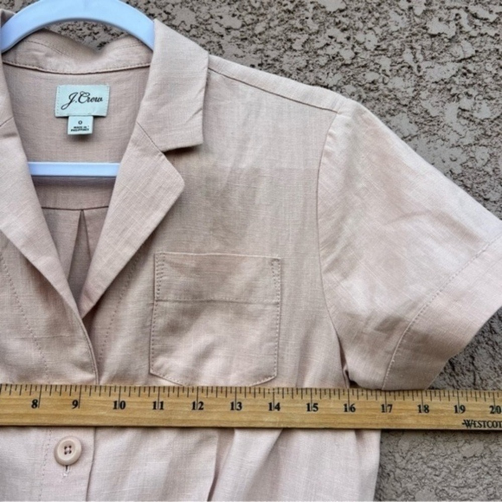 J Crew Linen Blend Wide‎ Leg Jumpsuit Women Neutral Minimalist Quiet Luxury - Picture 11 of 15